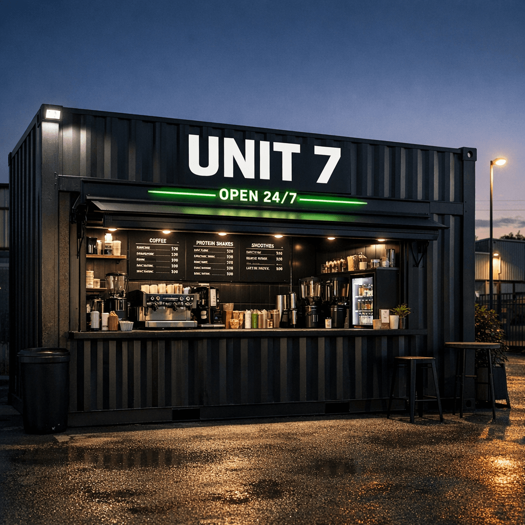 Main Line — Industrial container café, Sandown Road, Watford